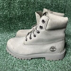 Timberland Kids Youth 4.5 Green Combat Lace Up Boots Hiking Snow Outdoor